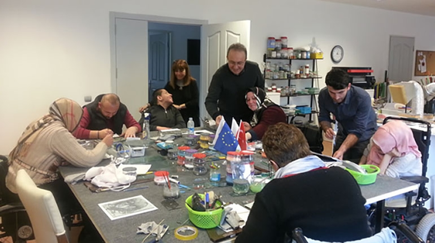 Golden Hands Glass Art Project